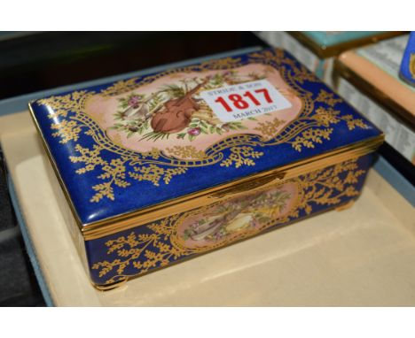 A Halcyon Days enamel Limited Edition 'The Nutcracker' music box, No.69/500, 12cm wide. 