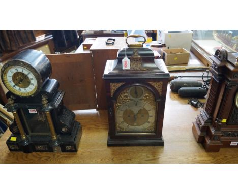 A George III mahogany and gilt brass mounted bracket clock, by George Clerke, London, with twin fusee, verge escapement, quar