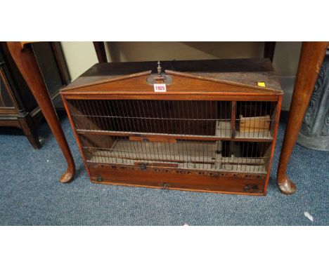 A Georgian mahogany and inlaid birdcage, height including finial 45cm, width 62cm.  