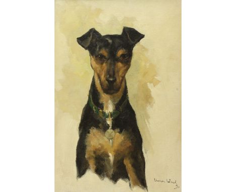 Vernon Ward (British 1905-1985): Portrait of a Manchester Terrier, oil on board signed and dated '30, 45cm x 29cm 