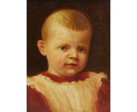 English School (19th Century): Portrait of a Baby Boy, oil on canvas unsigned 22cm x 17cm 