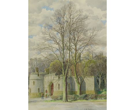 Stanley Roy Badmin RWS (British 1906-1989): 'Lime Trees at the Castle Gate - Arundel', watercolour signed, titled on Abbott &