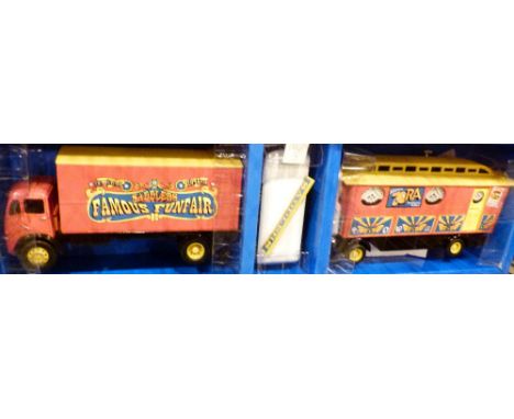 CORGI FAIRGROUND. Boxed Corgi  31702 ERF box van and showmans caravan with VW van Saddlers Famous Funfair CONDITION REPORT: A