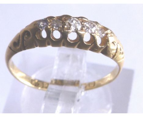 18 CT DIAMOND RING. 18 ct gold and diamond ring, size K, 2g