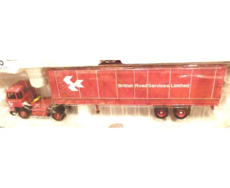 CORGI HAULAGE. Boxed Corgi CC15305 Scania 110 and tandem axle tilt trailer, British Road Services CONDITION REPORT: as new co