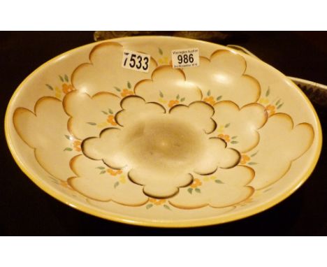 CLARICE CLIFF FOOTED BOWL. Clarice CLiff Clouds footed bowl, D: 30 cm
