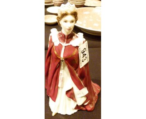 WORCESTER FIGURINE. Queen Elizabeth II Royal Worcester commemorative figurine