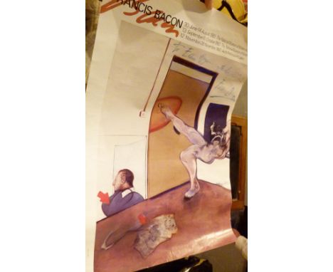 FRANCIS BACON POSTER. Gallery poster for Francis Bacon 1983 with signature, no provenance, 50 x 70 cm 