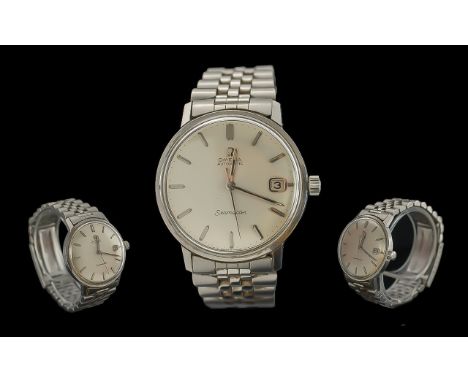 Omega - Seamaster Automatic Gents Steel Cased Wrist Watch. c.1970's. Features Silvered Dial, Just - Date Display Window, Seco
