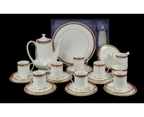 Royal Albert 'Paragon' Coffee/Tea Service, comprising coffee pot, cream jug, sugar bowl, seven cups, seven saucers, eight sid