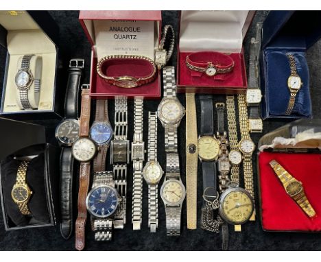 Collection of Gentleman's &amp; Ladies Wristwatches, bracelet and leather straps, comprising Boss, Avia, Lorus, Berge, Sekond
