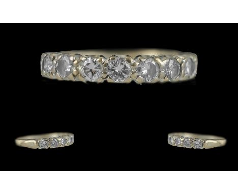 Ladies 18ct White Gold Diamond Set Half Eternity Ring. Marked 18ct to Interior of Shank. The Well Matched Diamonds of Good Co