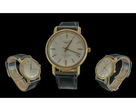Longines Flagship Automatic Gents Wrist Watch. Waterproof, Gold Markers / Seconds Sweep, Silvered Dial, Flagship Enamel Logo 