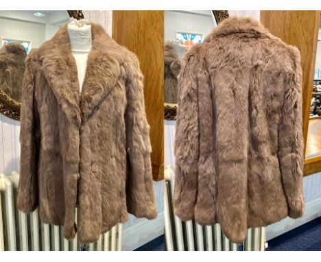 Vintage Ladies French Mink Jacket, mink brown colour, collar and reveres, two slit pockets, hook and eye fastening, fully lin