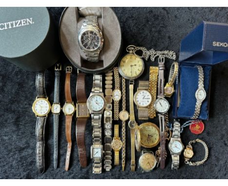 Collection of Ladies &amp; Gentlemen's Wristwatches, leather and bracelet straps, including Lorus, Accurist, Jean Pierre, Ori