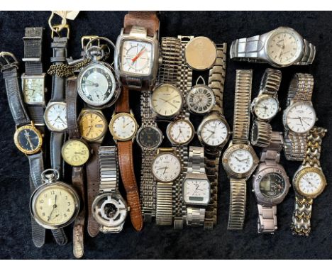 Collection of Ladies &amp; Gentlemen's Wristwatches, including leather and bracelet straps, including Charles Delon, Rotary, 