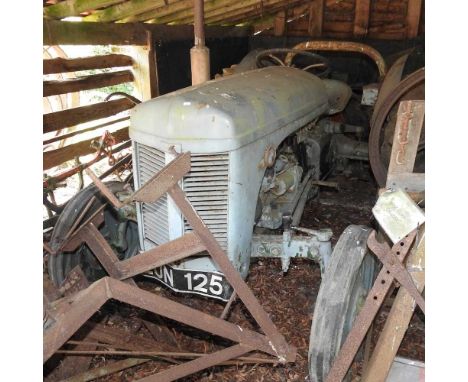 Plus VAT - A 1955 TE20 grey Ferguson petrol/TVO tractor, petrol, registration LUN 125, engine no 207277E. This has been used 
