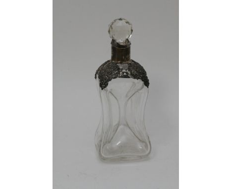 A silver mounted glug decanter, London 1896.