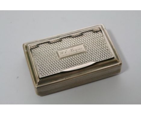 A Georgian silver snuff box, Birmingham hallmarks.