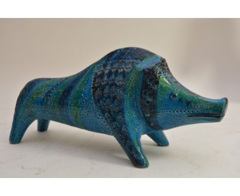 A Bitossi Italian glazed ceramic sculpture of a wild boar 