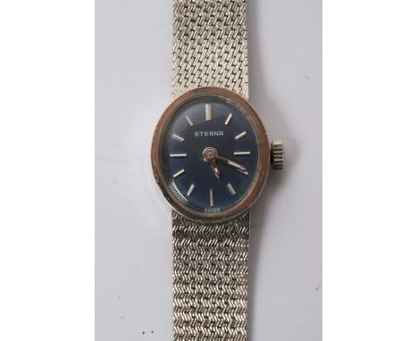 A 9ct white Eterna ladies wrist watch 