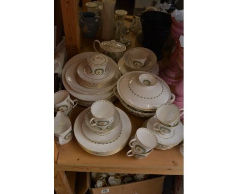 An extensive Susie Cooper, Assyrian Motif pattern dinner and tea service, some damage 