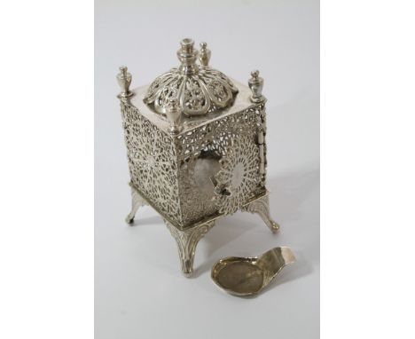 A sterling silver pierce work night light. 