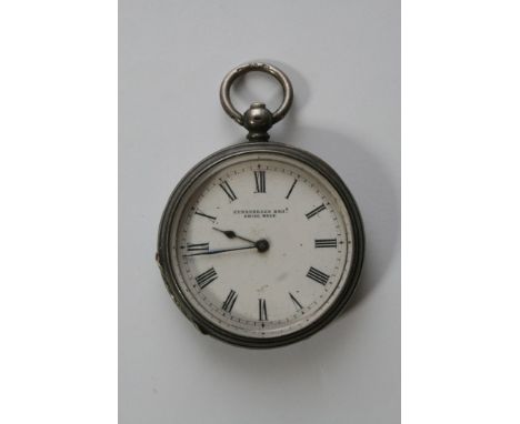 A silver cased pocket watch, marked 935.