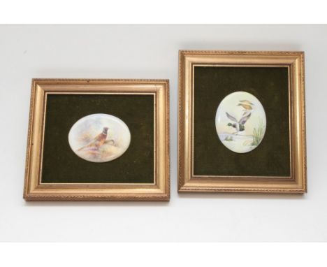 A pair of Worcester Plaques by Russell Francis