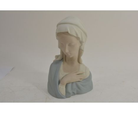 A Lladro bisque bust of Mary