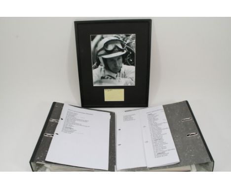 A Collection of approximately 50 Signed Motor Racing photos and Cards including  Nikki Lauda,Damon Hill,Jackie Stewart,Michae