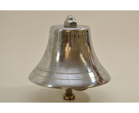 A vintage chrome fire engine bell.