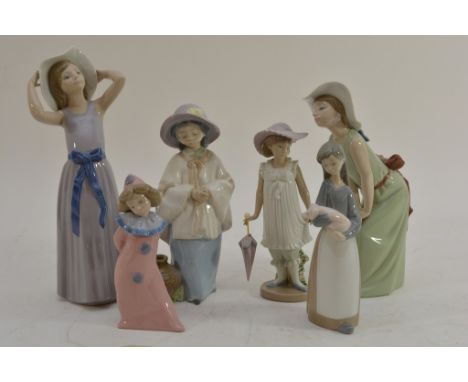 Six various Lladro and Nao figures 