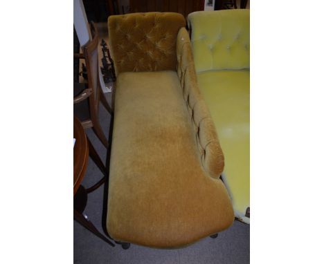 A 1920's chaise longue with button back 