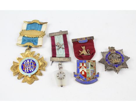 Sterling Silver Masonic - R.A.O.B Jewels x 4 Inc 1937 R.M.I.B - 1927 R.M.I.G Etc 99g In vintage condition Signs of use &amp; 