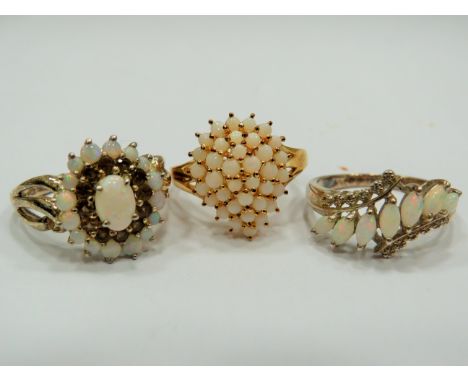 Very pretty opal set 925 Silver Rings sizes Q to R see photos. 