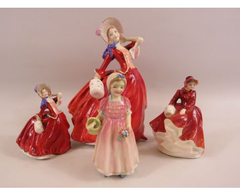 Royal Doulton figurines Autumn Breeze large and small, Tinkle bell and Emma.