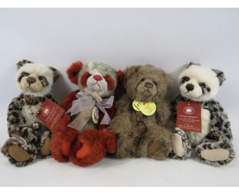 4 Charlie bear teddies Troy CB604794B, Ruby CB094080A, Kitty CB114789 &amp; Tiana CB604794A. 