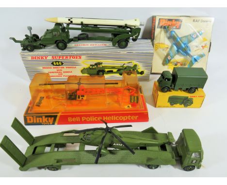 Mixed Dinky Lot to include a Bell Police Helicopter 732,  Dinky RAF Dominie 728 both boxed and unused together with a Dinky S