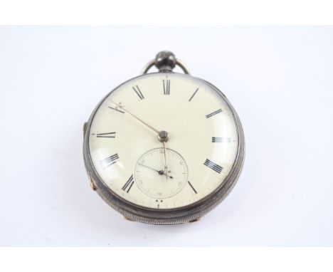 STERLING SILVER Gents Antique Fusee Open Face POCKET WATCH Key-Wind Requires Service - Winds &amp; Ticks Intermittently Maker