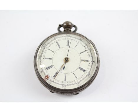 Antique .800 SILVER Gents Centre Seconds Open Face POCKET WATCH Key-Wind SPARES &amp; REPAIRS / PARTS &amp; RESTORATION ONLY 