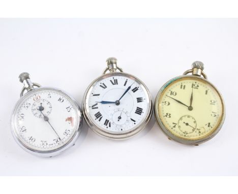 Gents Vintage Enamel Dial POCKET &amp; STOP WATCHES Hand-Wind WORKING - Tested For Time Items are in vintage condition Signs 