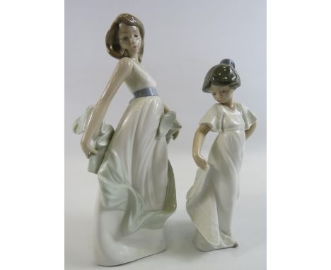 2 Nao figurines Girl and Lady, the tallest measures 10.5".