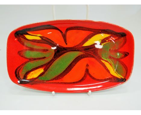 Vintage Poole Pottery Dish with the initials CB measures 7 x 4 inches. See photos