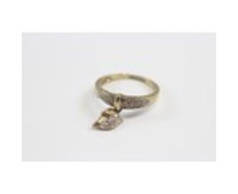 9ct Gold Diamond Dolphin Charm Ring (2.1g) 2025951 PA517