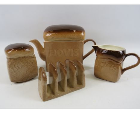 Carlton ware Hovis bread teaset and toast rack.