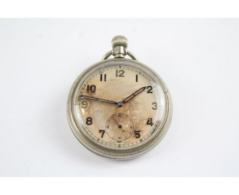 GS/TP Military Issued Gents WWII Era POCKET WATCH Hand-Wind WORKING - Tested For Time Caseback Engraved W/ Military (Broad) A
