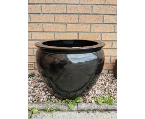 MODERN GLAZED CIRCULAR PLANTER, 48cm diameter