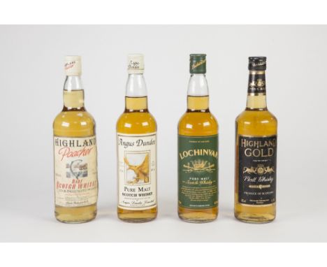 FOUR 70CL BOTTLES OF PURE MALT SCOTCH WHISKY viz Highland Gold, Highland Poacher, Angus Dundee and Lochinvar all 40% vol (4)