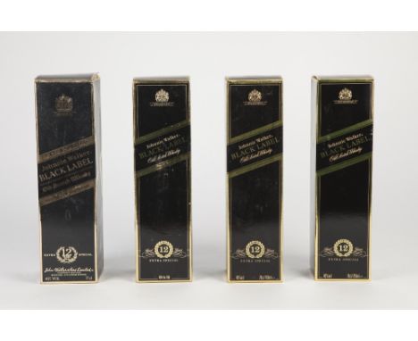 THREE BOXED 70CL BOTTLES OF JOHNNIE WALKER - BLACK LABEL EXTRA SPECIAL OLD SCOTCH WHISKY  - 12 years old, and a 75 CL BOTTLE 